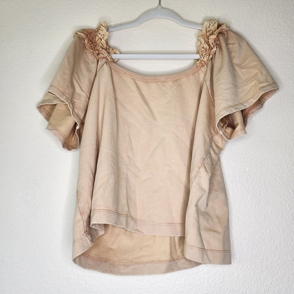 Anthropologie Pilcro Eyelet Ruffle Top XL - Picture 5 of 8